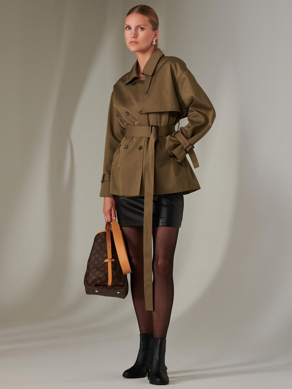 Short Trench Coat, Khaki – Jolie Moi Retail