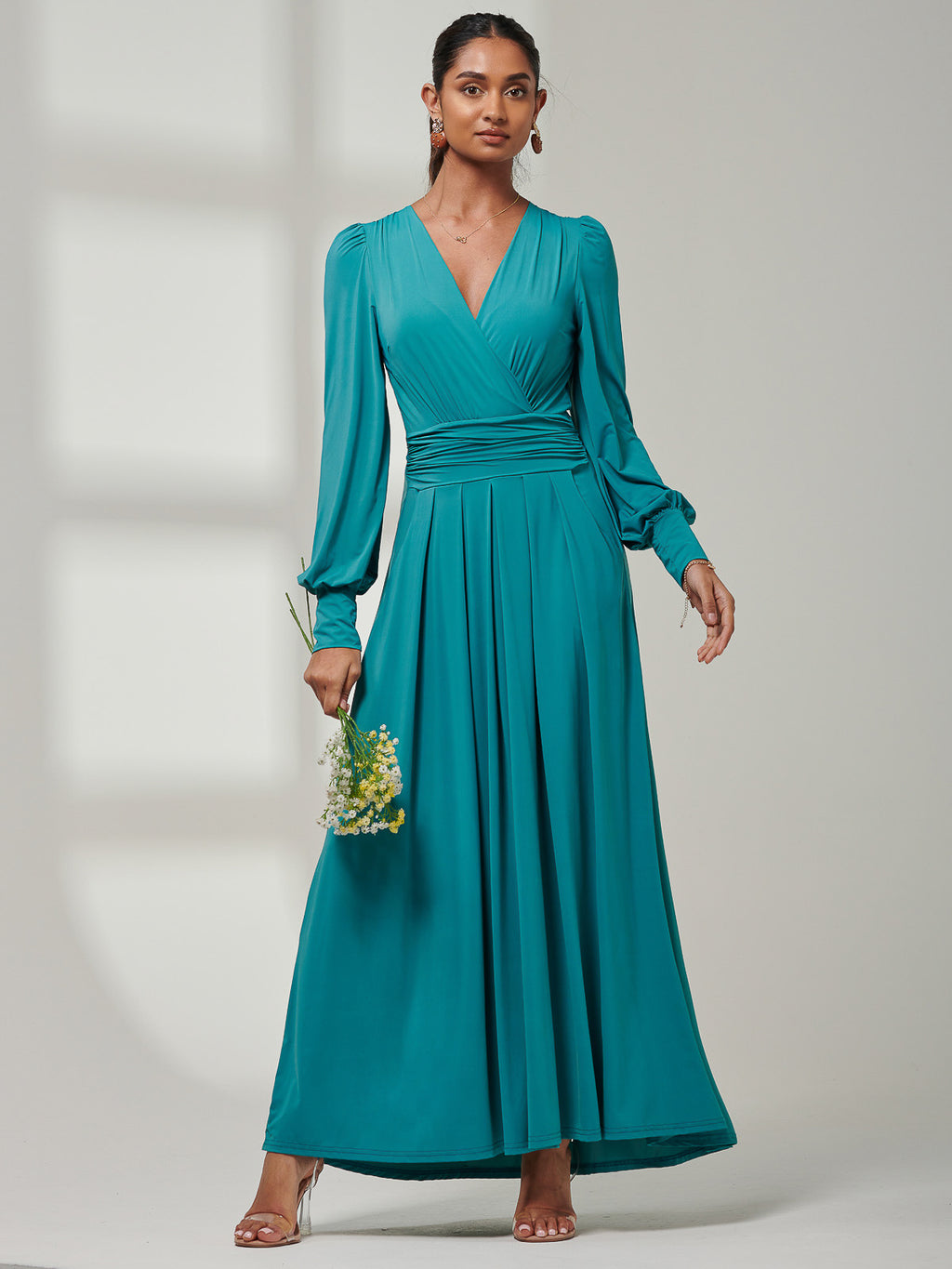 Giulia Long Sleeve Maxi Dress, Teal – Jolie Moi Retail