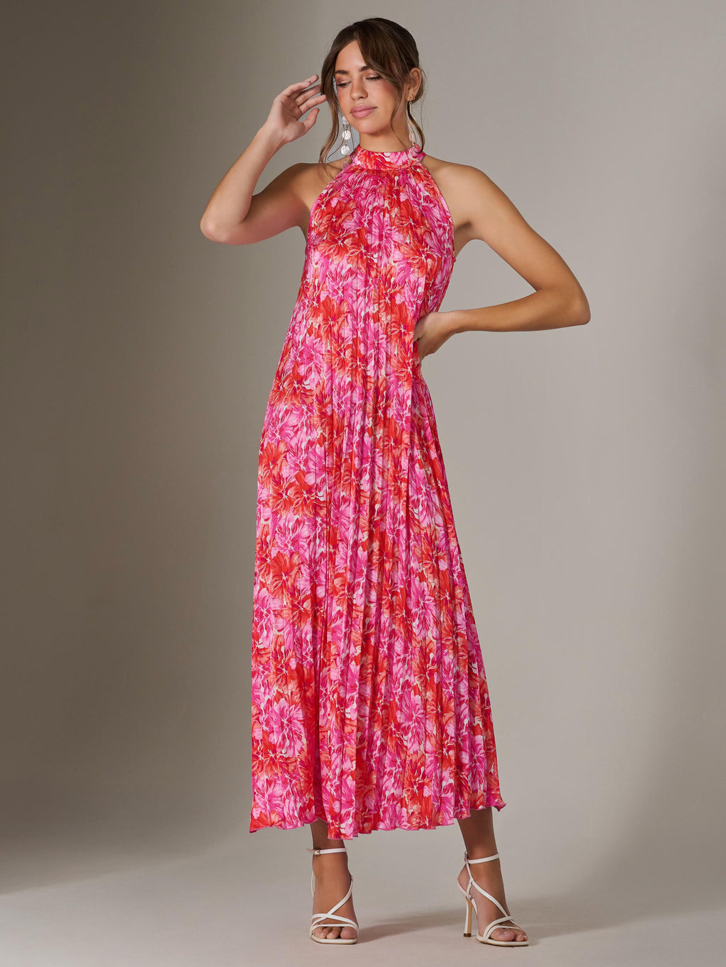 strapless open back dress Lace Halter Asymmetrical Midi Dress – Cotton Candy LA main image 0
