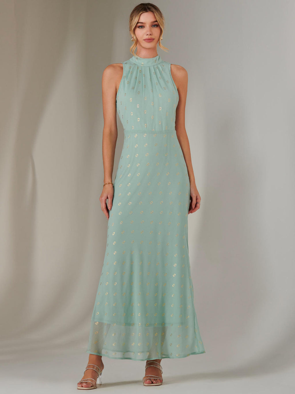 Halterneck Maxi Dress, Mint Green – Jolie Moi Retail