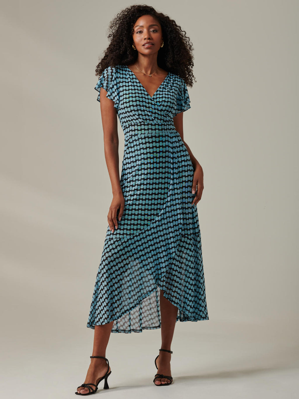 Cut Out Geo Sleeveless Maxi Dress