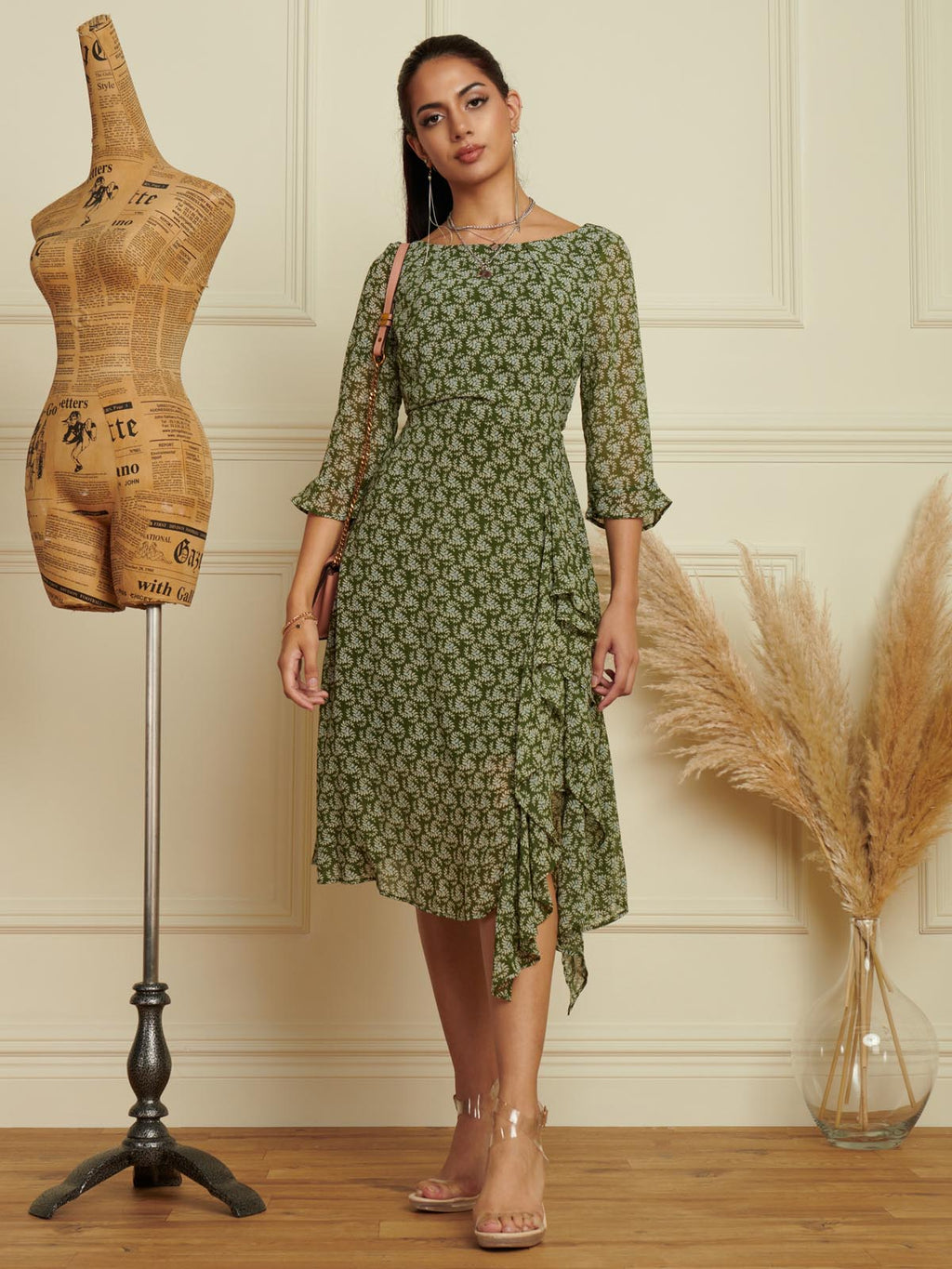 Jolie Midi Dress - Green