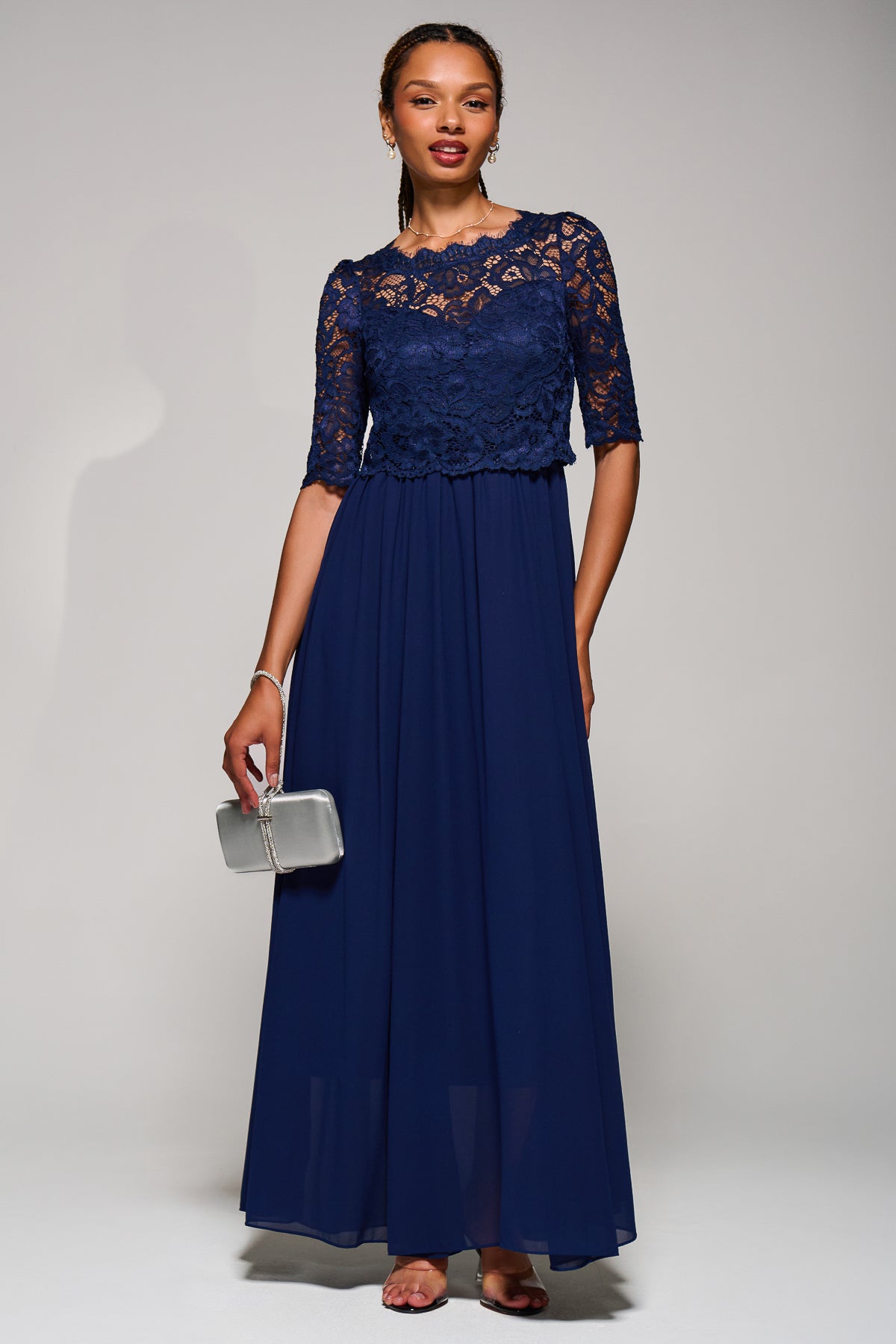 Wendy Lace Overlay Maxi Dress, Navy – Jolie Moi Retail