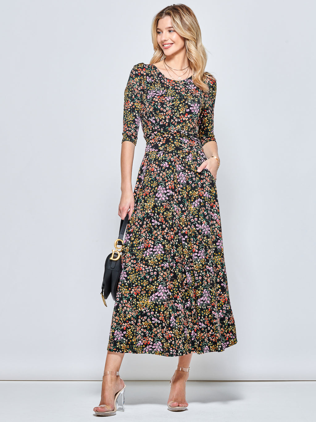 Julita Floral Mesh Midi Dress, Berry – Jolie Moi Retail