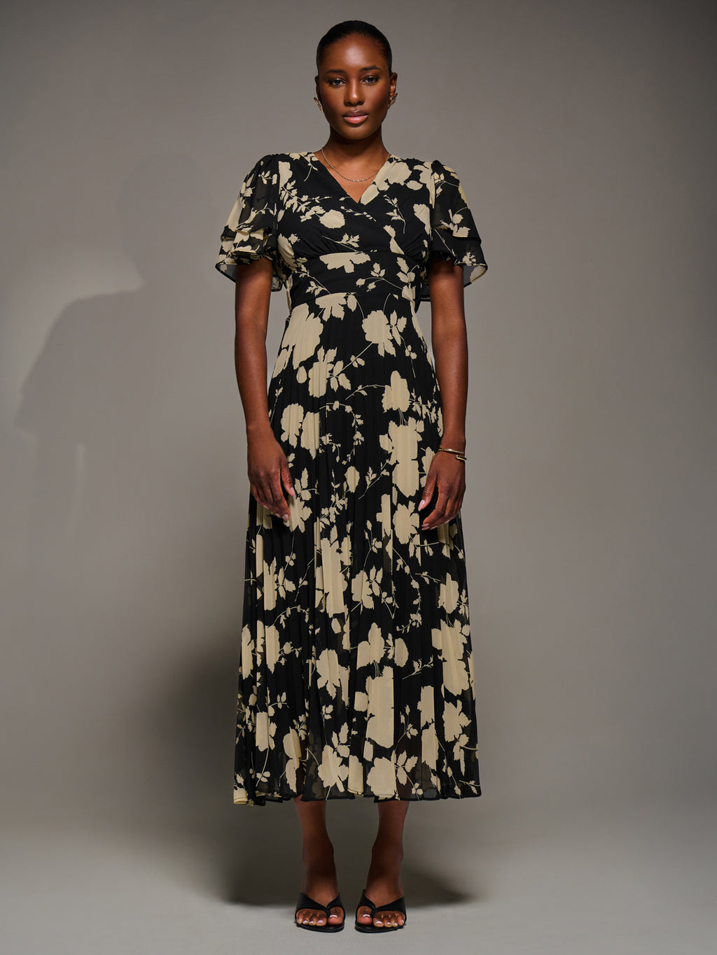 sachin and babi light blue dress New Look New Look ruffle front chiffon maxi dress in cream floral - Dresses  & Skirts