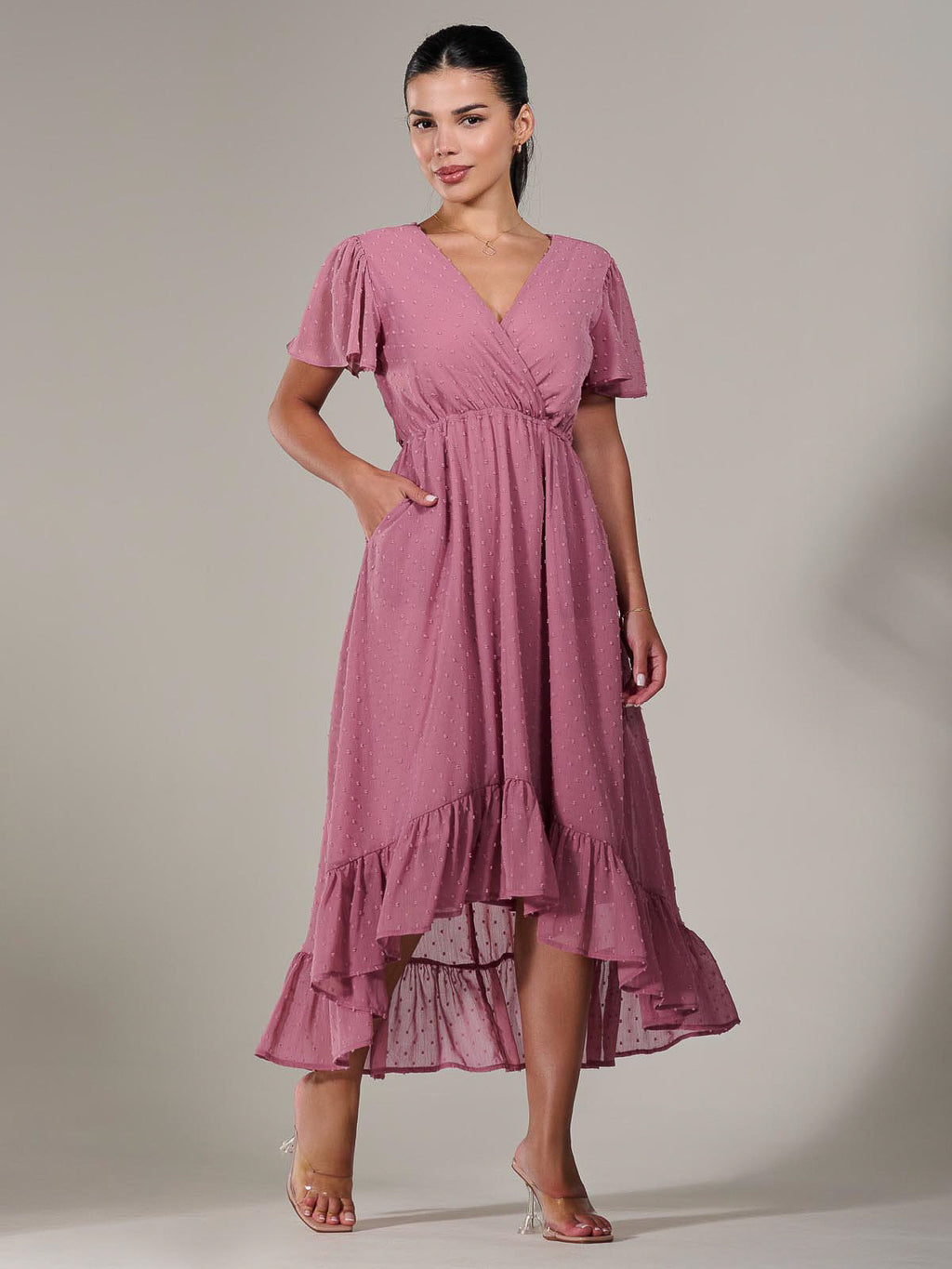 sachin and babi light blue dress Dusty Rose Bridesmaid Dresses main image 0