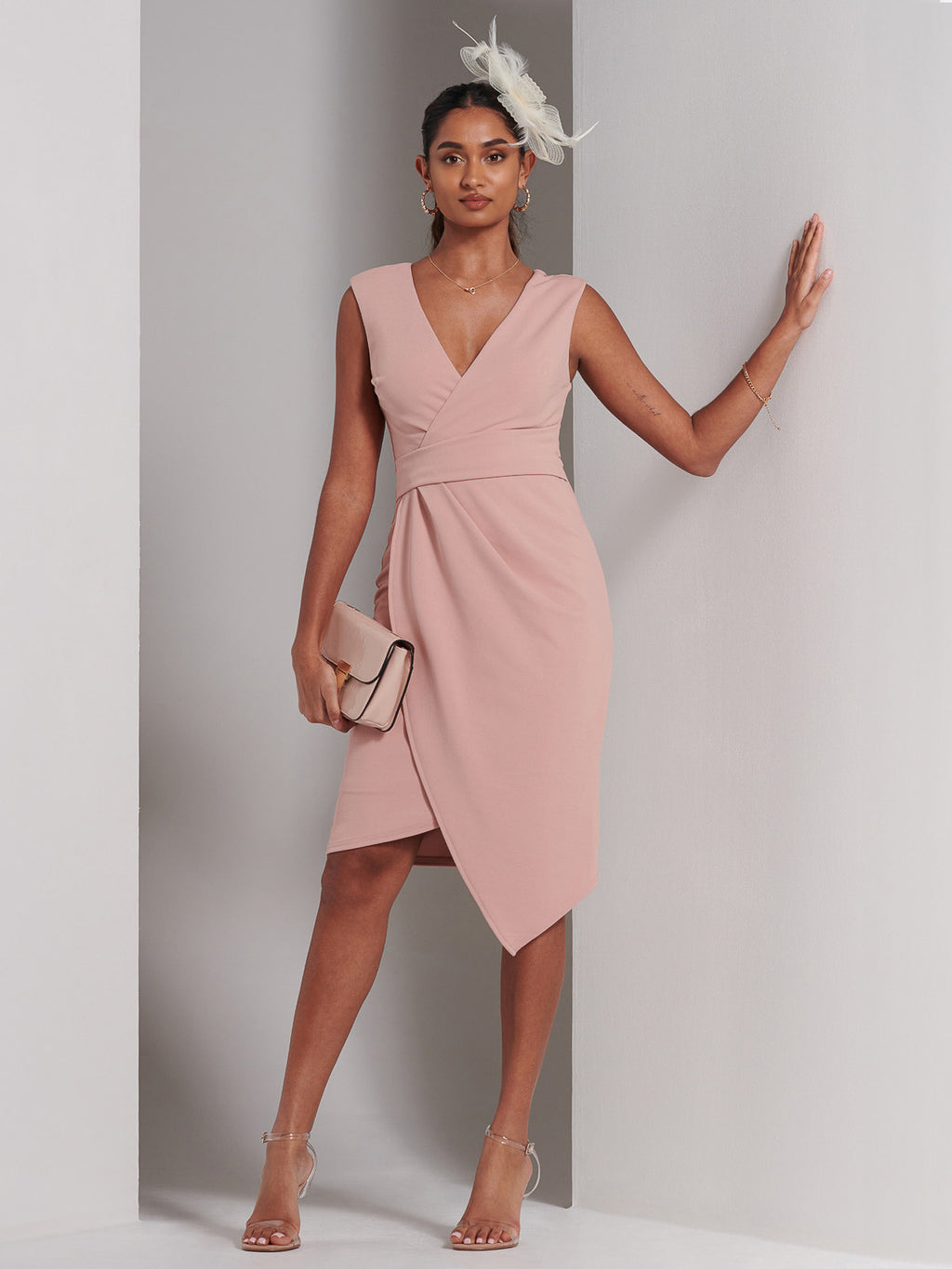 Ruth Wrap Dress Dusty Pink main image 0