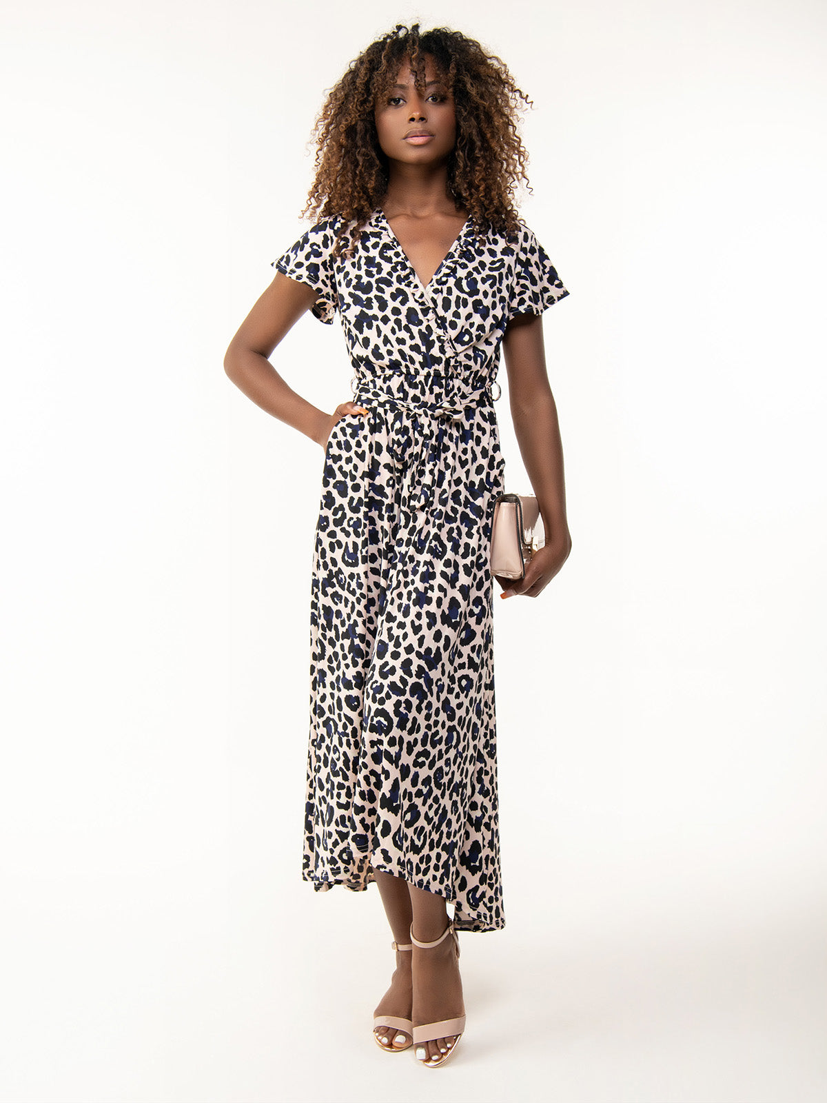 Oasis animal cheap print wrap dress