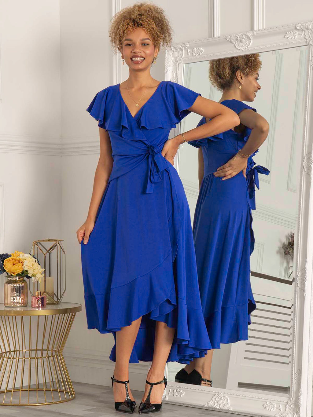 Priya Frill Dipped Hem Dress, Royal Blue – Jolie Moi Retail