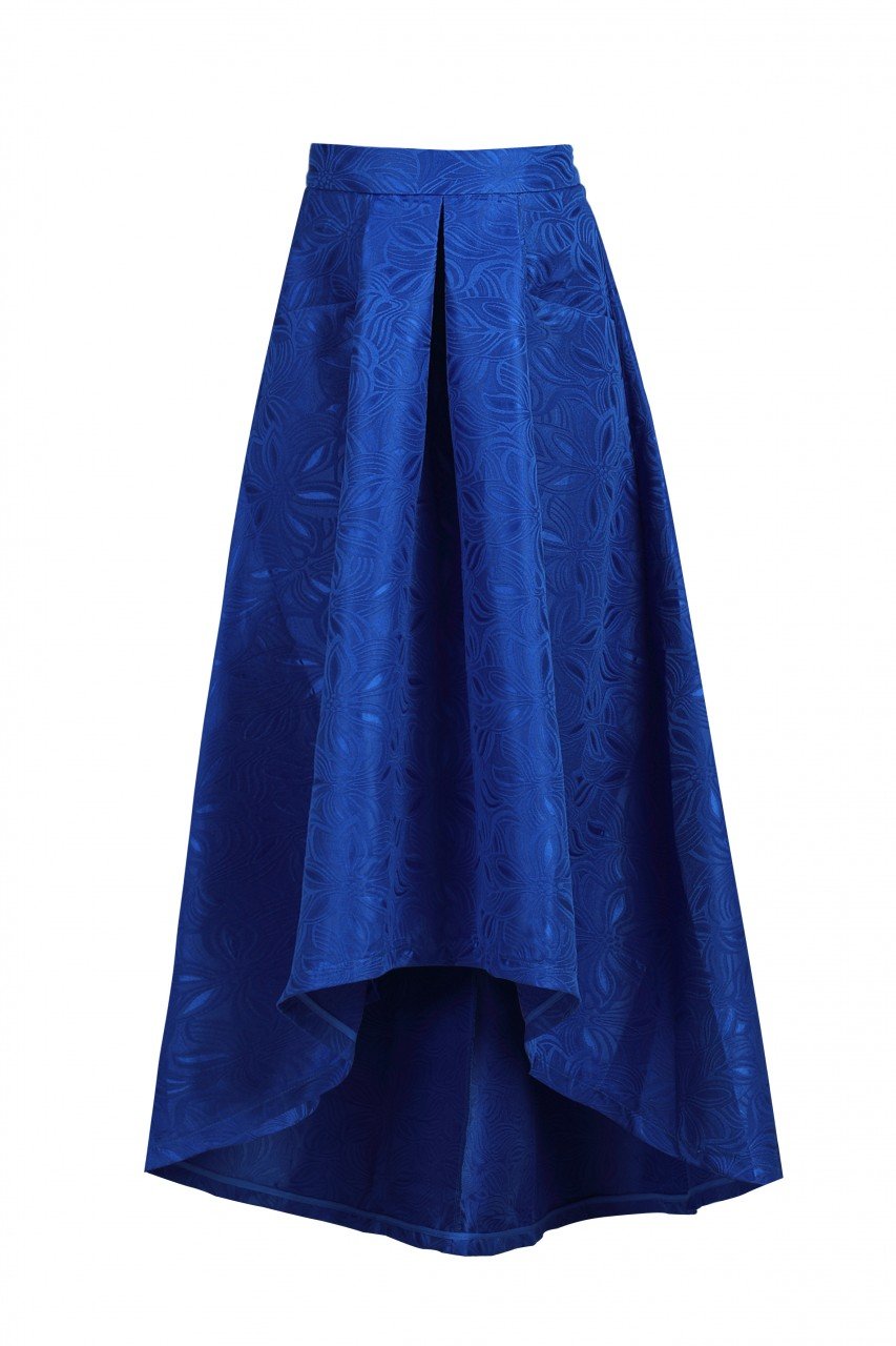 blue high low skirts
