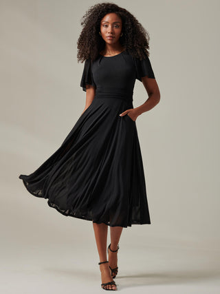 Ayla Plain Mesh Maxi Dress, Black Jolie Moi Retail Ayla Plain Mesh Maxi Dress, Black Jolie Moi Retail
