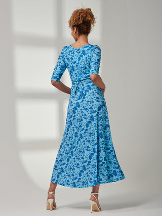 3 4 sleeve jersey maxi dress Lovappella 3/4 sleeve knit jersey maxi dress ladies size large navy blue