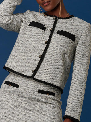 Monochrome Tweed Contrast Jacket