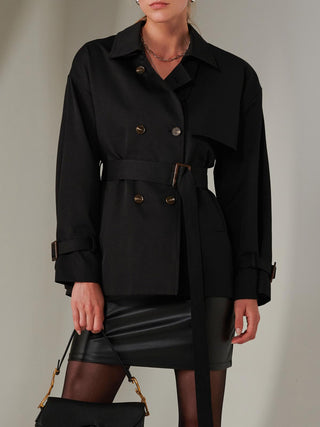 Short Trench Coat, Black