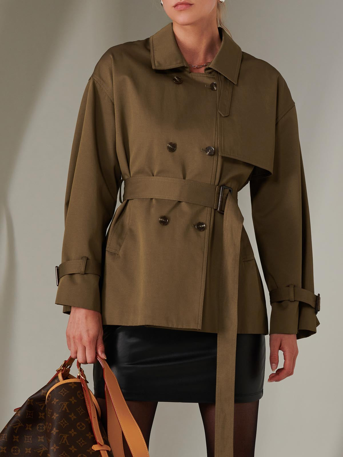 Short Trench Coat, Khaki – Jolie Moi Retail