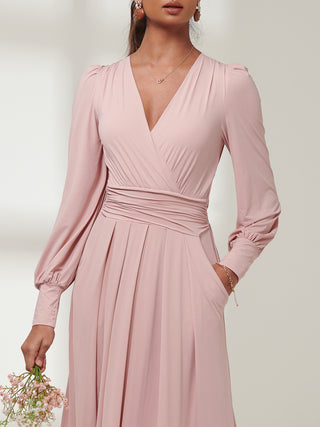 Giulia Long Sleeve Maxi Dress, Dusty Pink Jolie Moi Retail Giulia Long Sleeve Maxi Dress, Dusty Pink Jolie Moi Retail
