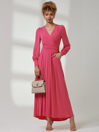 Giulia Long Sleeve Maxi Dress, Hot Pink – Jolie Moi Retail