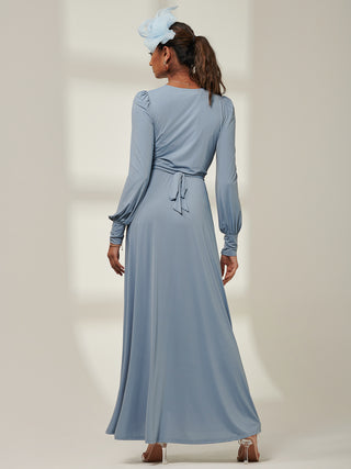 Giulia Long Sleeve Maxi Dress, Steel Blue Jolie Moi Retail Giulia Long Sleeve Maxi Dress, Steel Blue Jolie Moi Retail