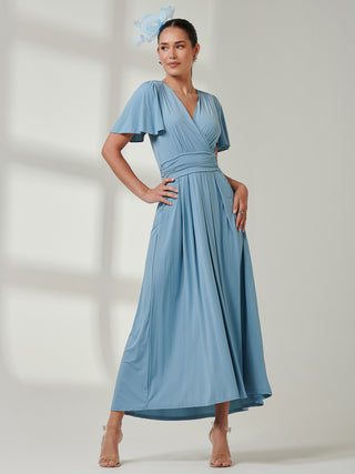 Angel Sleeve Super-Smooth Jersey Maxi Dress, Blue Jolie Moi Retail Angel Sleeve Super-Smooth Jersey Maxi Dress, Blue Jolie Moi Retail