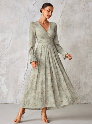 Long Sleeve Mesh Maxi Dress, Neutral Floral – Jolie Moi Retail