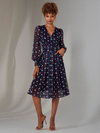 midi dress long sleeve uk Roll Sleeve Midi Dress Black