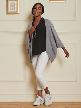 Loose Fit Batwing Knitted Cardigan, Grey Heather – Jolie Moi Retail
