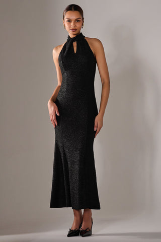 Halter Neck Fishtail Maxi Dress, Black Jolie Moi Retail Halter Neck Fishtail Maxi Dress, Black Jolie Moi Retail