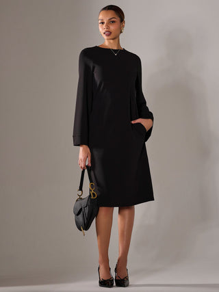 Midi A Line Dress, Black Jolie Moi Retail Midi A Line Dress, Black Jolie Moi Retail
