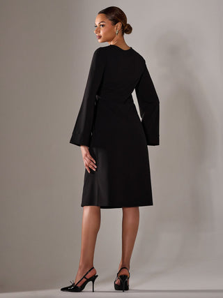 Midi A Line Dress, Black Jolie Moi Retail Midi A Line Dress, Black Jolie Moi Retail