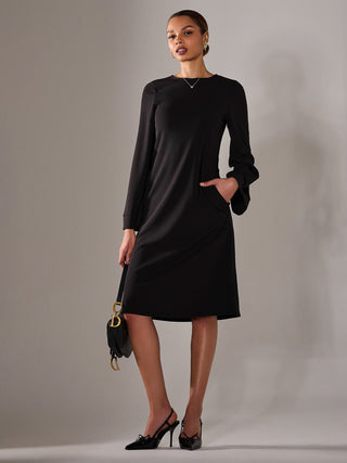 Midi A Line Dress, Black Jolie Moi Retail Midi A Line Dress, Black Jolie Moi Retail