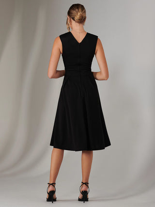 Plain Sleeveless Midi Dress, Black Jolie Moi Retail Plain Sleeveless Midi Dress, Black Jolie Moi Retail