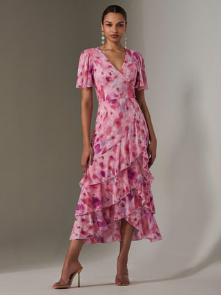 John Lewis Special Occasion Midi Dress Joe Browns Women's Pink Mixed Floral Print Button Through Vintage John Lewis Special Occasion Midi Dress Joe Browns Women's Pink Mixed Floral Print Button Through Vintage