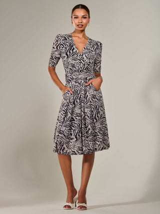 Mesh Half Sleeve Midaxi Dress, Neutral Animal – Jolie Moi Retail