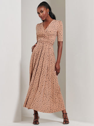 Half Sleeve Jersey Maxi Dress, Spot Multi