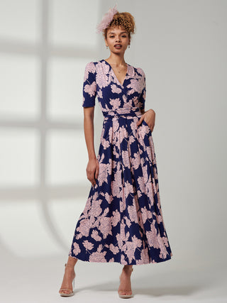 Kenzie Half Sleeve Jersey Maxi Dress, Floral Abstract Jolie Moi Retail Kenzie Half Sleeve Jersey Maxi Dress, Floral Abstract Jolie Moi Retail