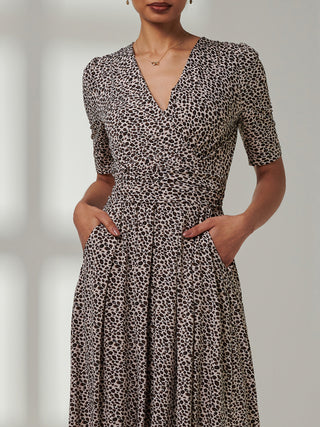 Kenzie Half Sleeve Jersey Maxi Dress, Neutral Animal