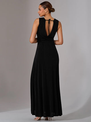 Ella Wrap Bodice Jersey Maxi Dress, Black Jolie Moi Retail Ella Wrap Bodice Jersey Maxi Dress, Black Jolie Moi Retail