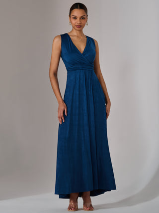Wrapped Bodice Jersey Maxi Dress, Navy