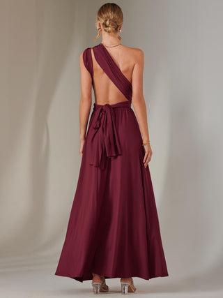 Halter Neck Maxi Bridesmaid Dress, Burgundy Jolie Moi Retail Halter Neck Maxi Bridesmaid Dress, Burgundy Jolie Moi Retail