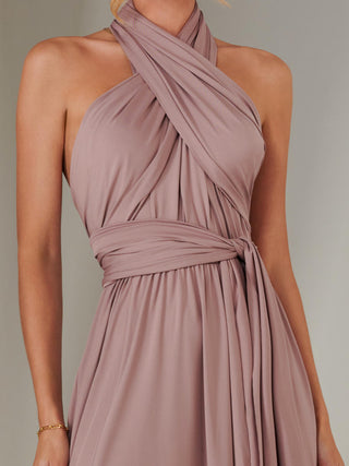 Halter Neck Maxi Bridesmaid Dress, Dusty Pink Jolie Moi Retail Halter Neck Maxi Bridesmaid Dress, Dusty Pink Jolie Moi Retail