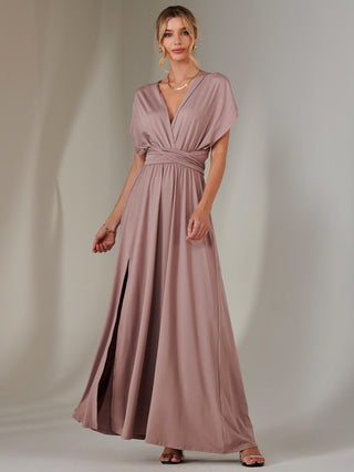 Halter Neck Maxi Bridesmaid Dress, Dusty Pink Jolie Moi Retail Halter Neck Maxi Bridesmaid Dress, Dusty Pink Jolie Moi Retail