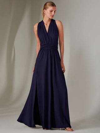 Halter Neck Maxi Bridesmaid Dress, Navy Jolie Moi Retail Halter Neck Maxi Bridesmaid Dress, Navy Jolie Moi Retail