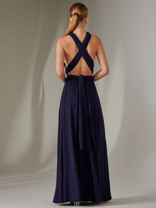Halter Neck Maxi Bridesmaid Dress, Navy Jolie Moi Retail Halter Neck Maxi Bridesmaid Dress, Navy Jolie Moi Retail