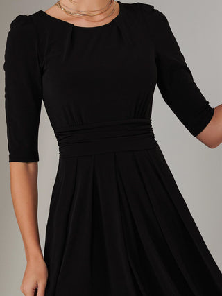 Enya 3/4 Sleeve Jersey Midaxi Dress, Black