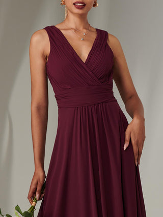 Cora Sleeveless Chiffon Maxi Dress, Dark Purple