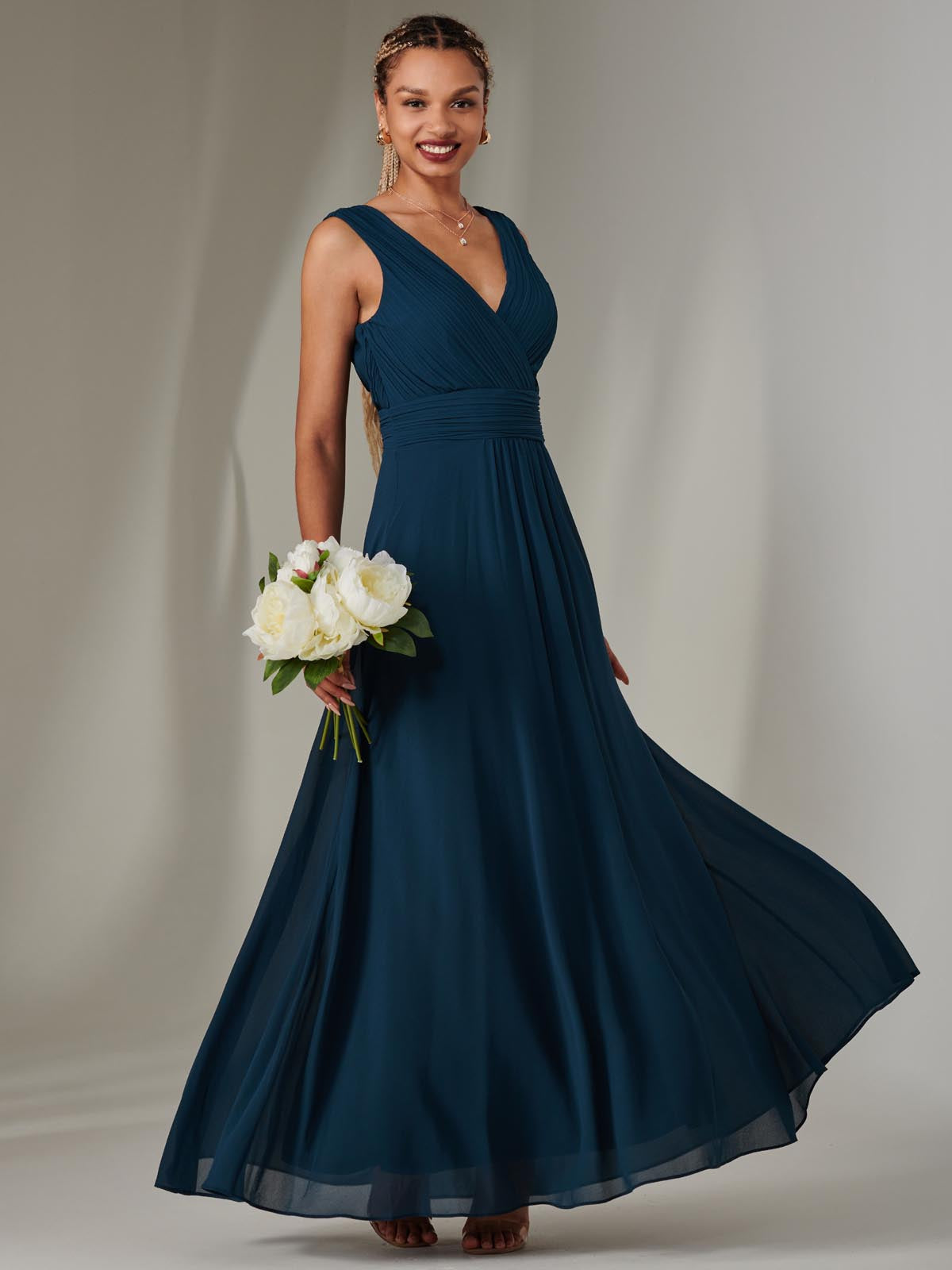 Cora Sleeveless Chiffon Maxi Dress, Dark Teal – Jolie Moi Retail
