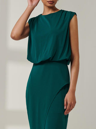 Kira Tiered Draped Bodycon Dress, Green – Jolie Moi Retail