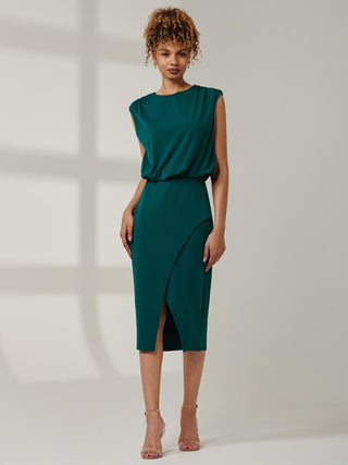 Kira Tiered Draped Bodycon Dress, Green – Jolie Moi Retail