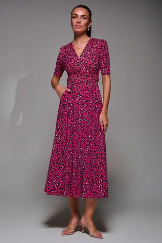 Jolie Moi Selene Animal Print Maxi Dress, Magenta
