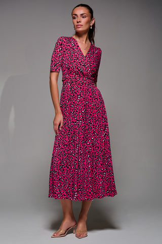 Jolie Moi Selene Animal Print Maxi Dress, Magenta